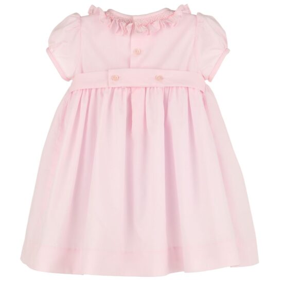 Pink Honeycomb Dress with Floral Embroidery – Luli and Me
