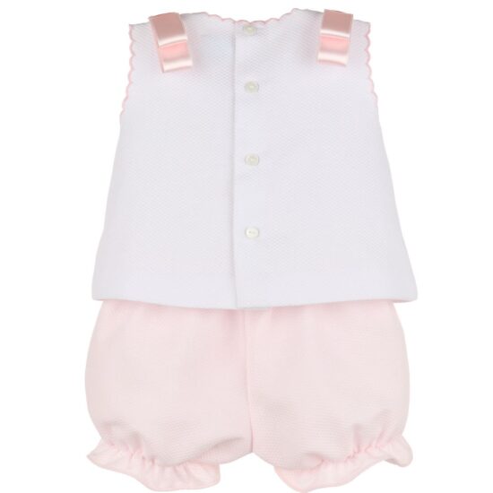 Pink Set with Embroidery and Bows – Luli and Me