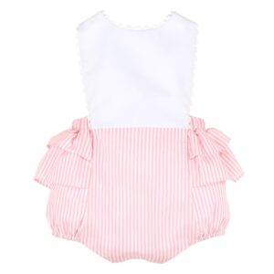 Pink Striped Romper with Ruffles – Sophie and Lucas