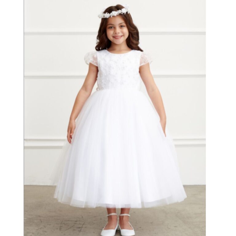 Tip Top Flower Girl Dress with Floral Lace