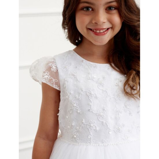 Tip Top Flower Girl Dress with Floral Lace