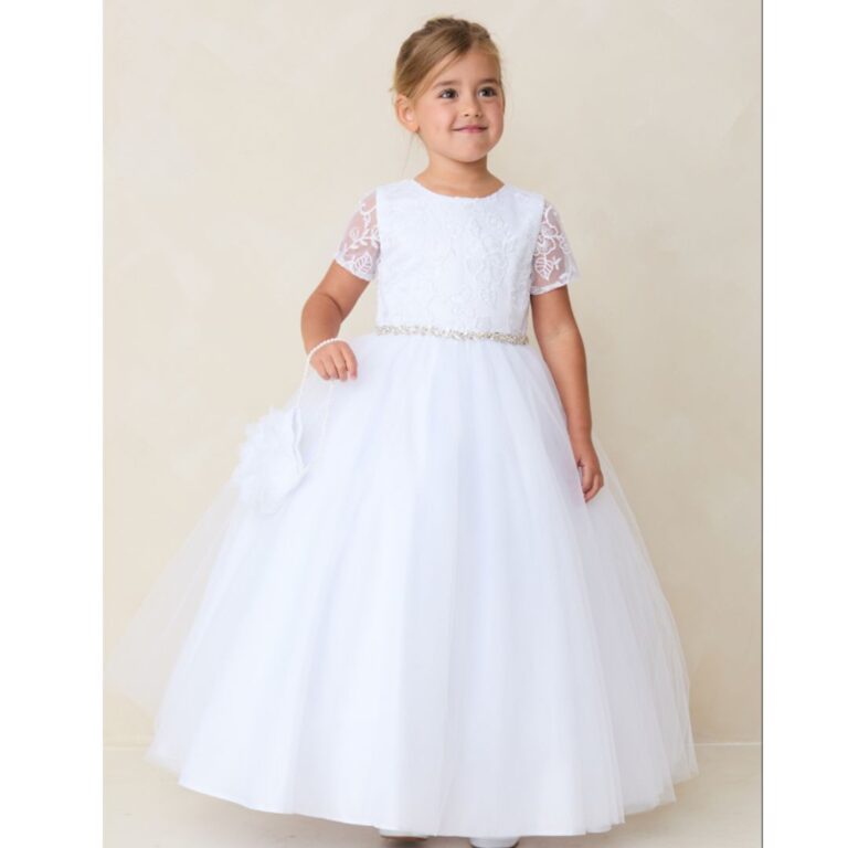 Tip Top Flower Girl Dress with Sparkly Waistband