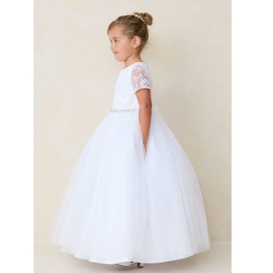 Tip Top Flower Girl Dress with Sparkly Waistband
