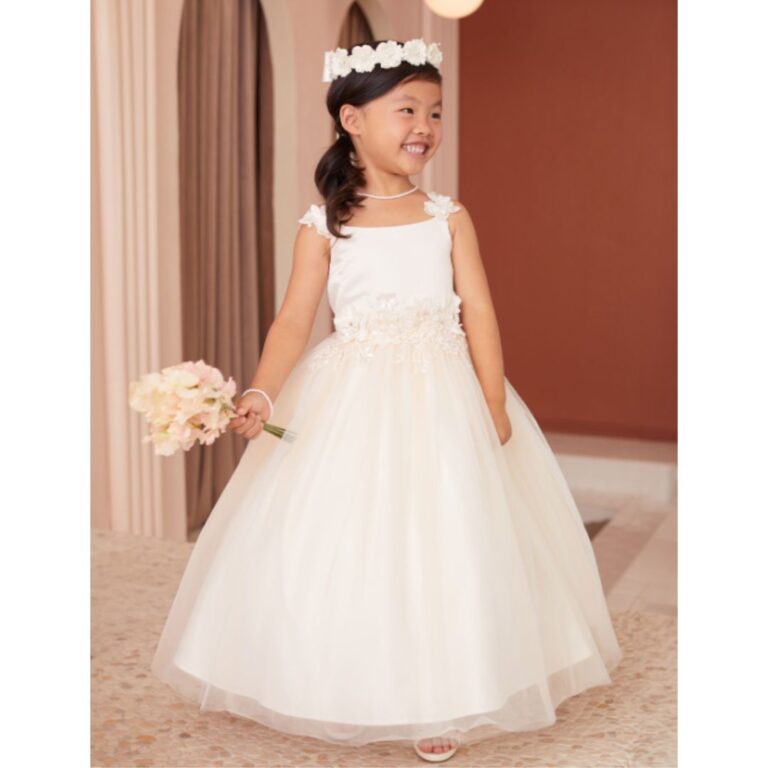 Tip Top - Flower girl dress with flowers at the waist