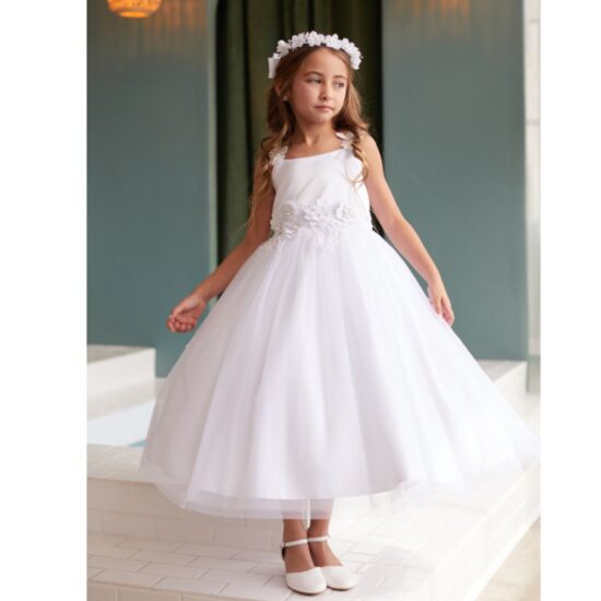 Tip Top - Flower girl dress with flowers at the waist