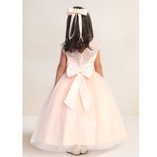 Tip Top - White Flower Girl Dress with Floral Appliques