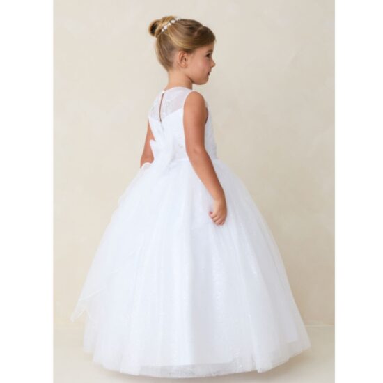 Flower Girl Tip Top Dress with Sparkles and Illusion Neckline