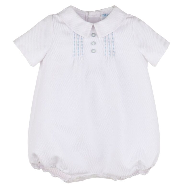 White Romper with Light Blue Details – Luli and Me