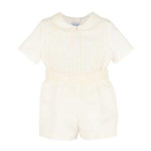 Boy's ivory set with classic collar – Luli and Me