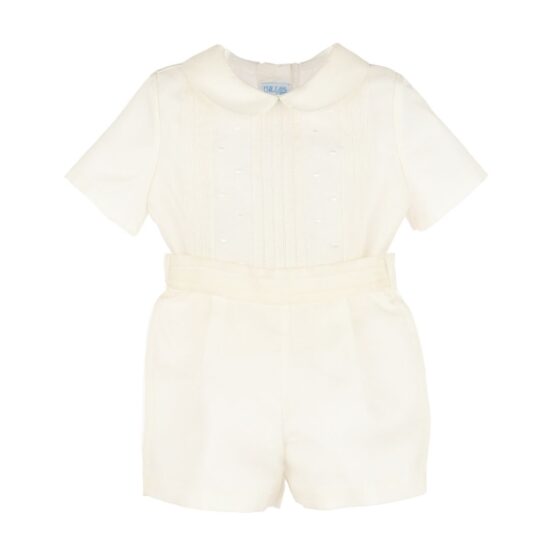 Boy's ivory set with classic collar – Luli and Me