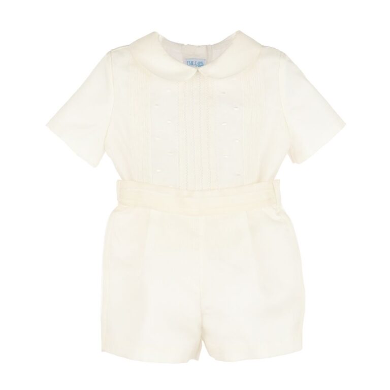 Boy's ivory set with classic collar – Luli and Me