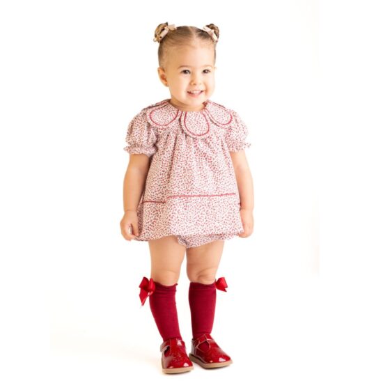 Floral dress with petal neckline – Sophie and Lucas