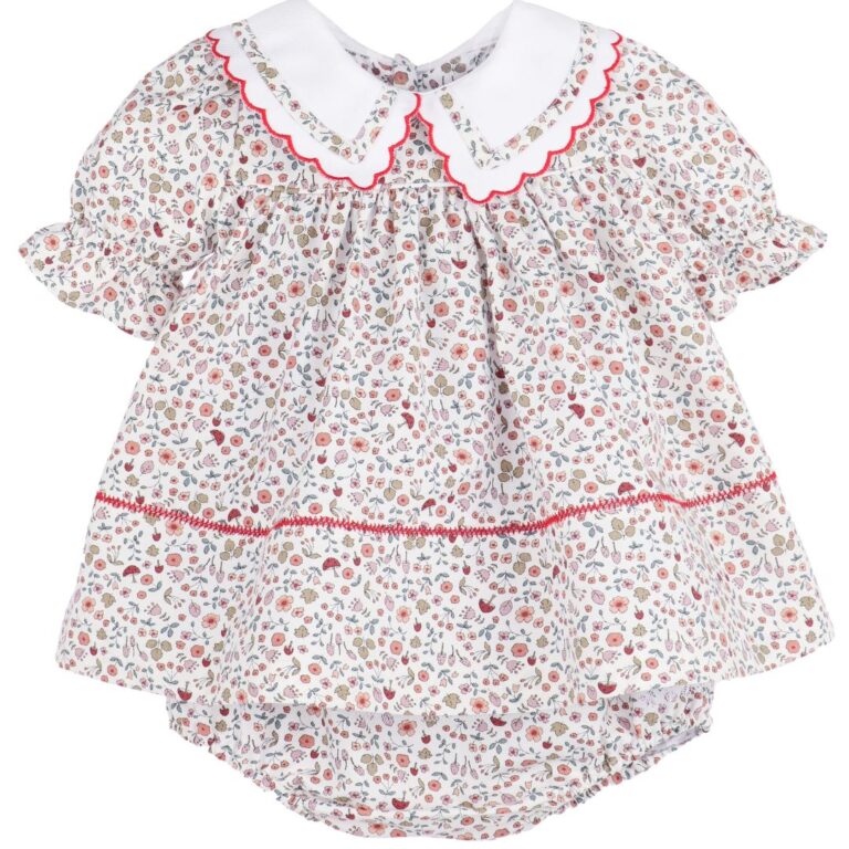 Floral petal-neck bloomer dress – Sophie and Lucas