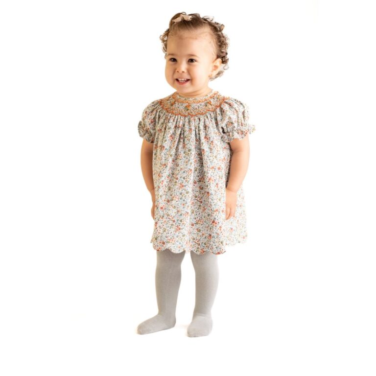 Floral smocked dress with puff sleeves – Luli and Me