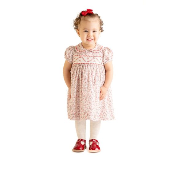 Floral smocked round-neck dress – Luli and Me