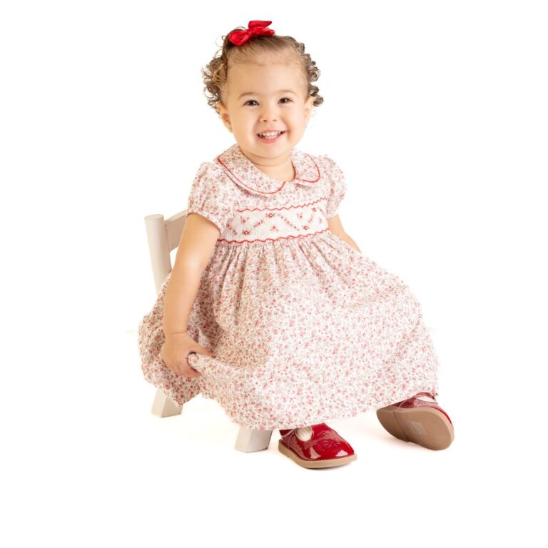 Floral smocked round-neck dress – Luli and Me