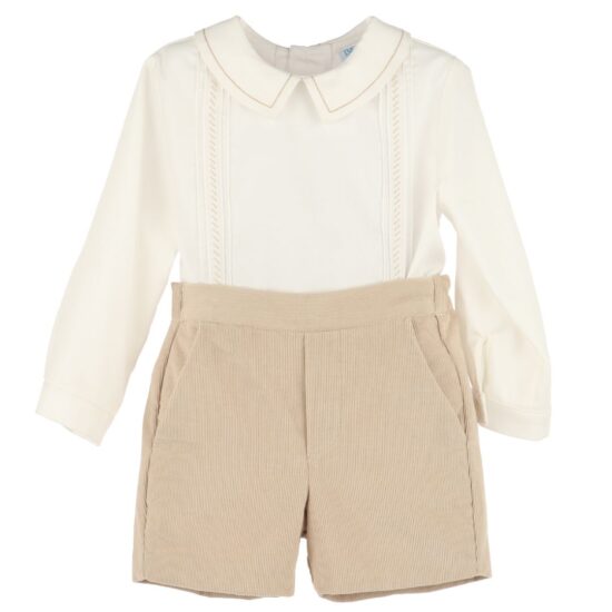 Ivory set with beige shorts – Luli and Me
