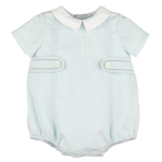 Light blue romper with white collar – Luli and Me