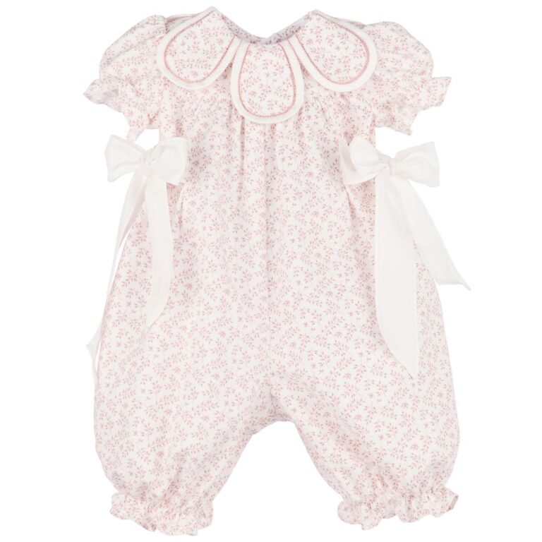 Pink Floral Romper with Side Bow – Sophie and Lucas