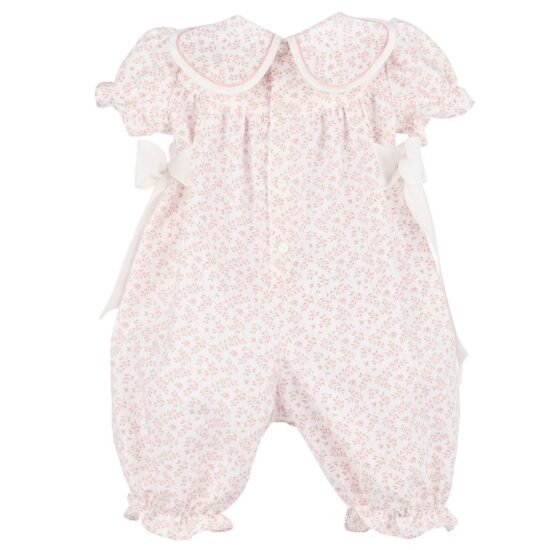 Pink Floral Romper with Side Bow – Sophie and Lucas