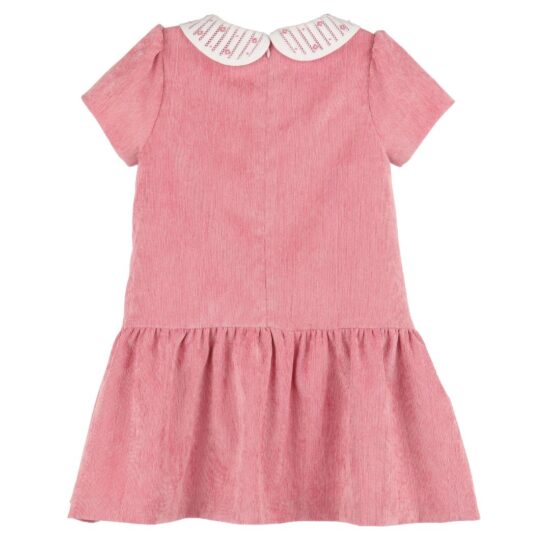 Pink dress with embroidered collar – Luli and Me