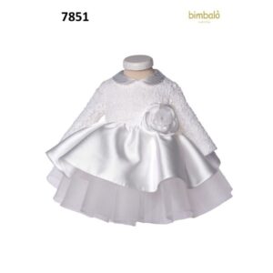Bimbalò White Lace and Satin Christening Dress