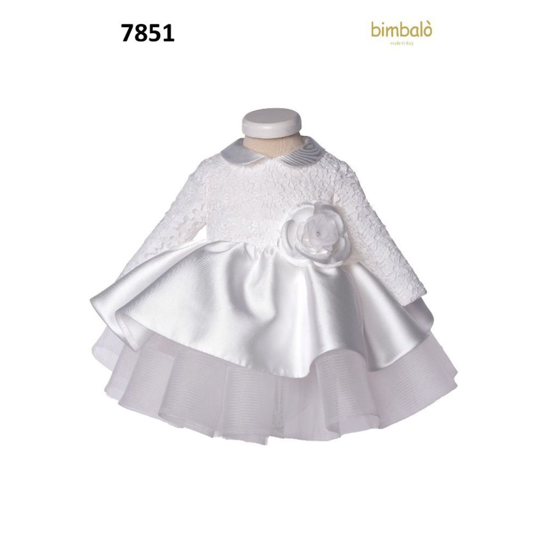 Bimbalò White Lace and Satin Christening Dress