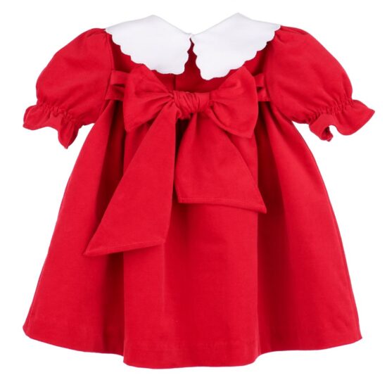 Red dress with Christmas embroidered collar – Sophie & Lucas