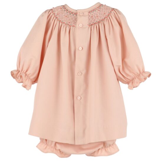 Rose dress with smock embroidery – Luli & Me