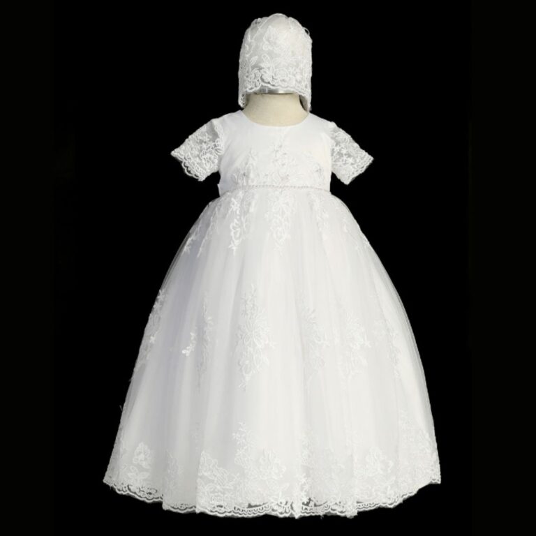 Christening Dress with Lace and Hat - Tip Top