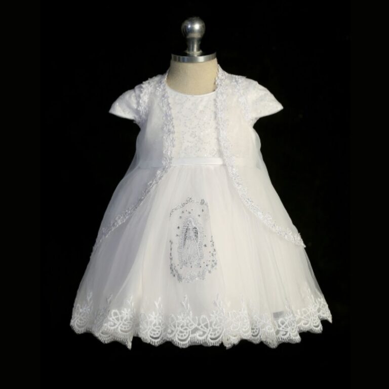 Tip Top Christening Dress with the Virgin of Guadalupe