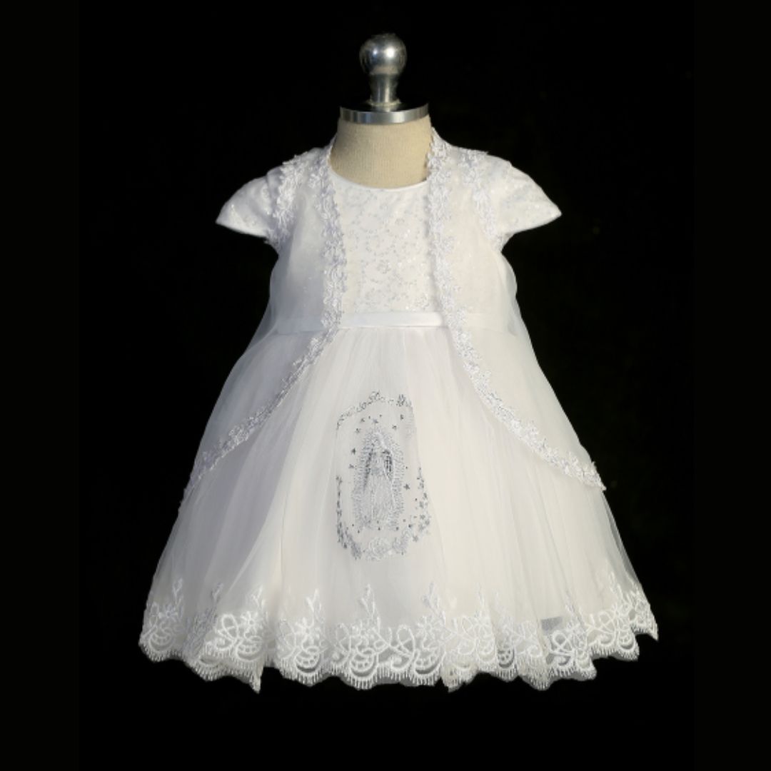 Tip Top Christening Dress with the Virgin of Guadalupe