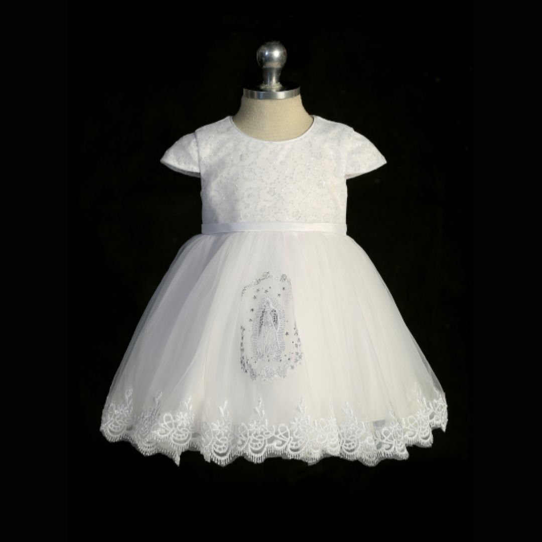 Tip Top Christening Dress with the Virgin of Guadalupe