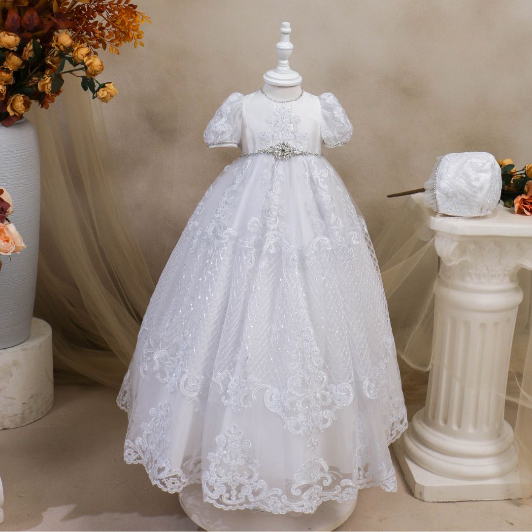 princess daliana christening dress Princess Daliana Christening Dress – Gala in Lace and Crystals