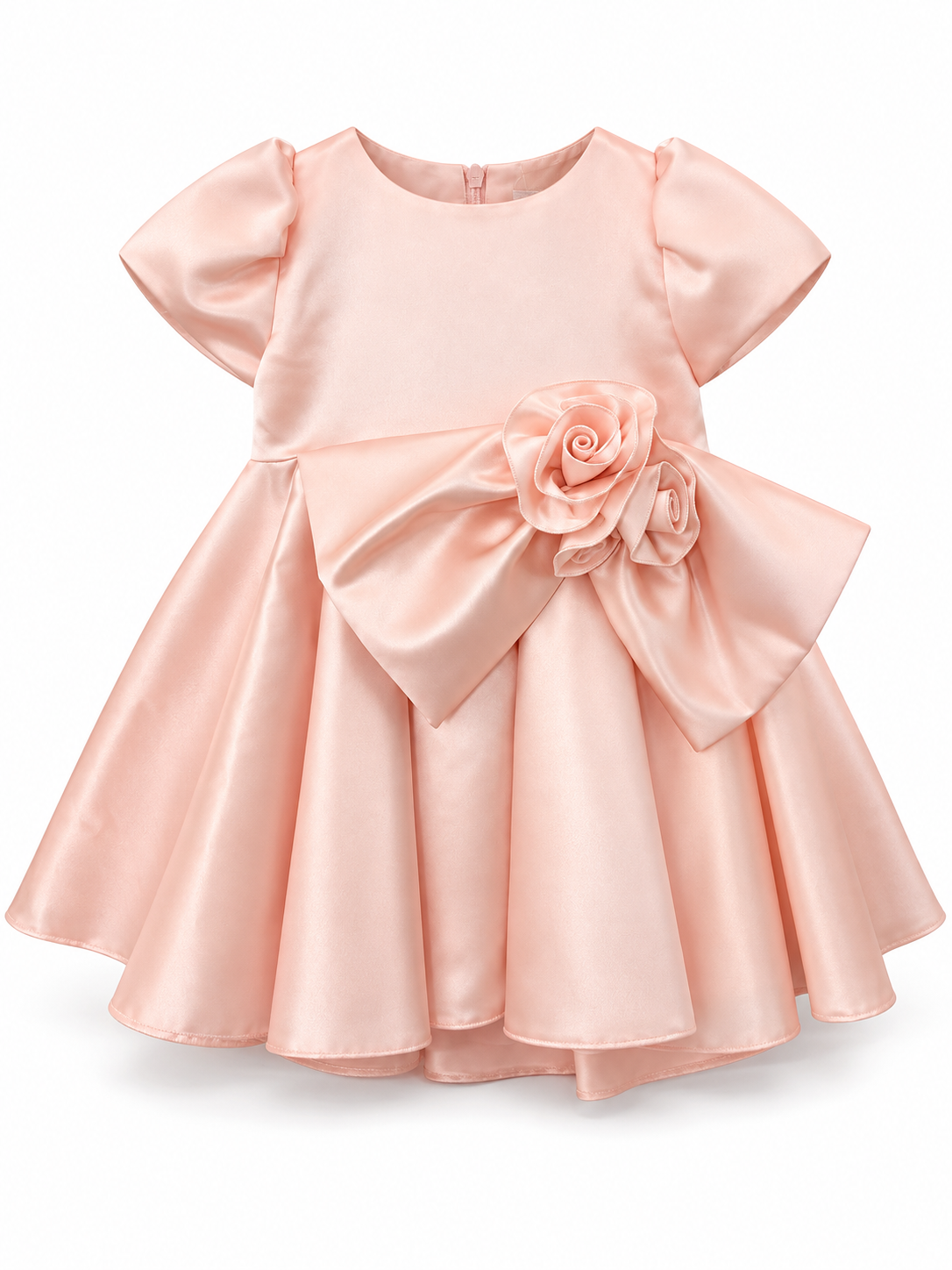 Bimbalò Blush Pink Bow & Rosette Dress – Style 8320 - Image 3