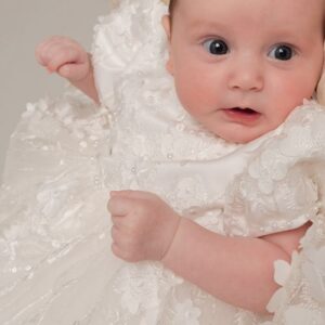 3D Floral Lace Christening Gown